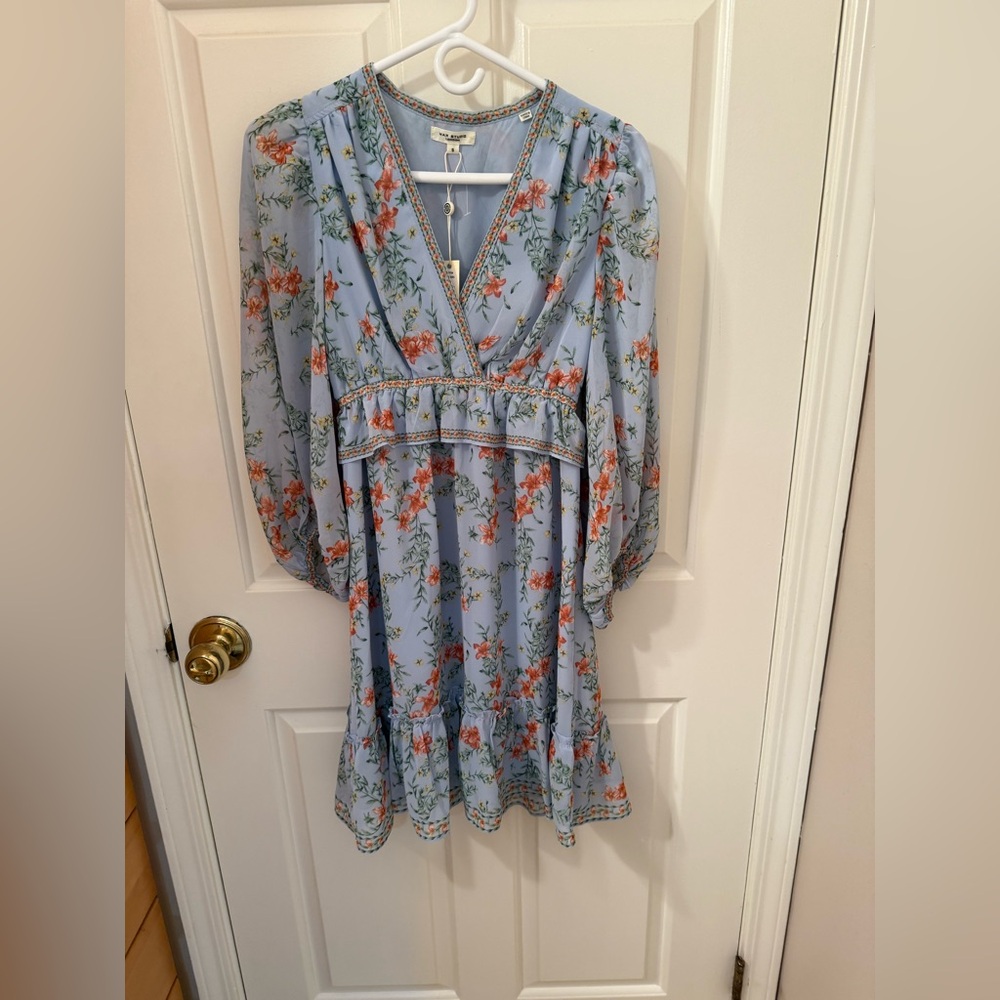 Max Studio Blue BOHO Floral NWT Size Small